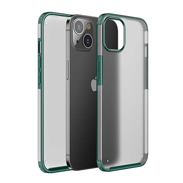 Gpack Apple Iphone 13 Kılıf Volks Silikon Ultra Koruma Transparan Koyu Yeşil