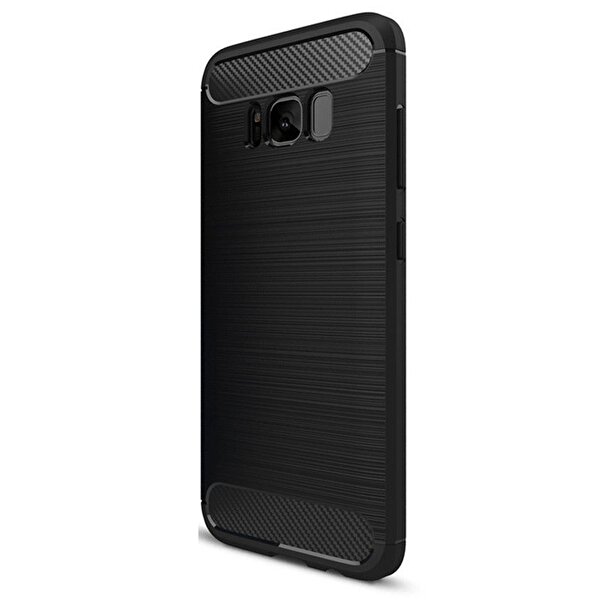 Gpack Samsung Galaxy S8 Plus Room Silikon Siyah Kılıf + Full Kapatan Cam