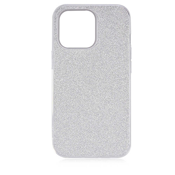 Gpack Apple Iphone 13 Kılıf Shining Simli Silikon Arka Kapak Gümüş