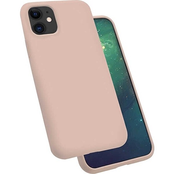 Iphone 12 Mini Kılıf Silinebilir Kir Tutmaz Silikon Pembe + Nano Ekran Koruyucu
