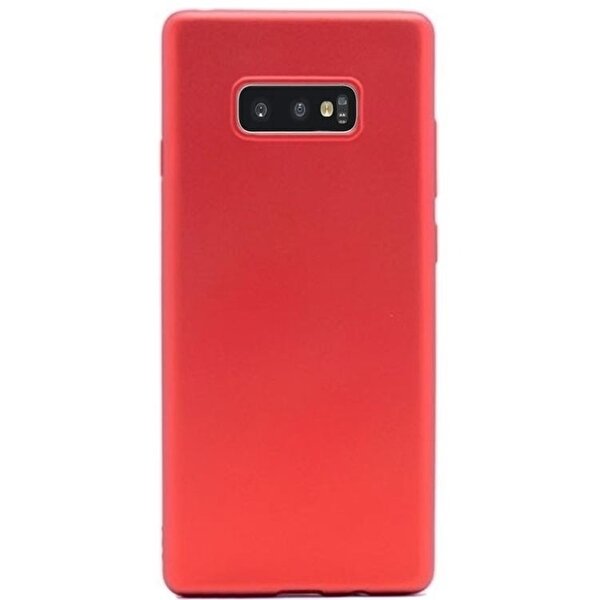 Gpack Samsung Galaxy S10E Kılıf Premier Silikon Esnek Koruma + Nano Glass Kırmızı