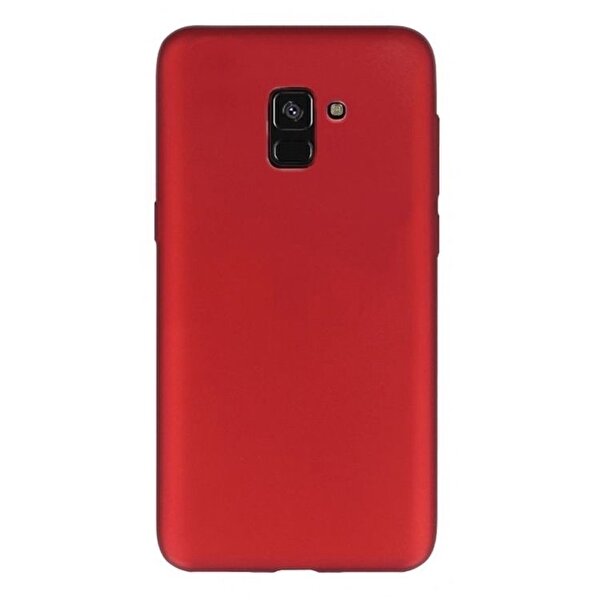 Gpack Samsung Galaxy A8 Plus 2018 Kılıf Premier Silikon + Nano Glass Koruma Kırmızı