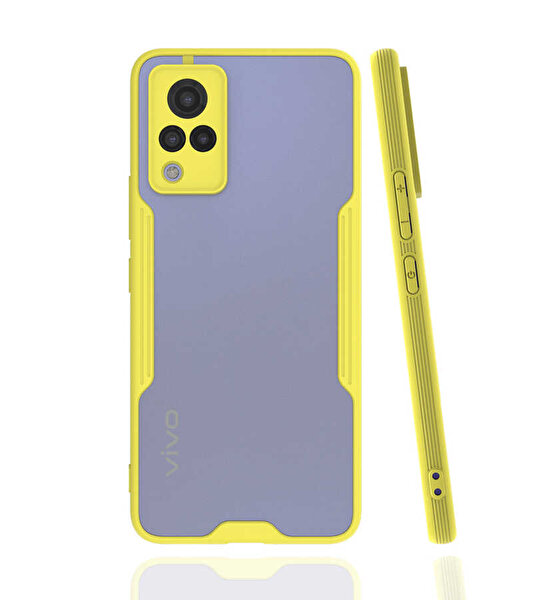 Teleplus Vivo V21 Kılıf Kamera Korumalı Parfe Silikon Sarı