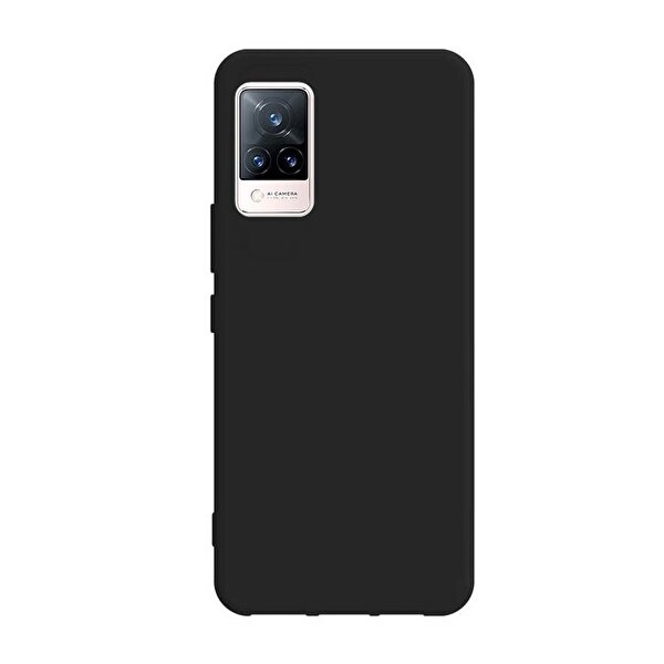 Teleplus Vivo V21 Kılıf Biye Mat Silikon Siyah