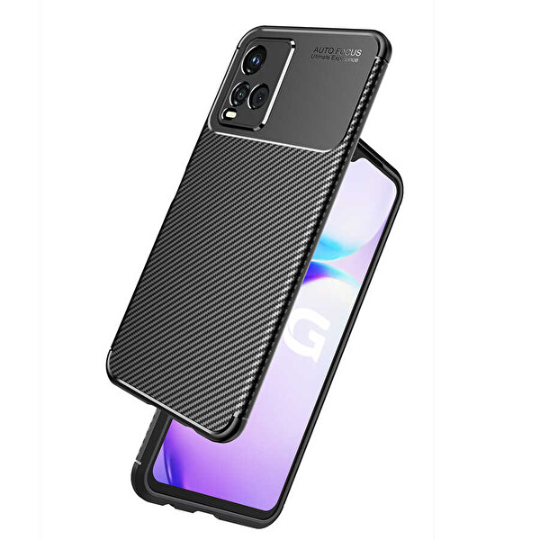 Teleplus Vi̇vo Y21s Kılıf Kamera Korumalı Negro Silikon Lacivert