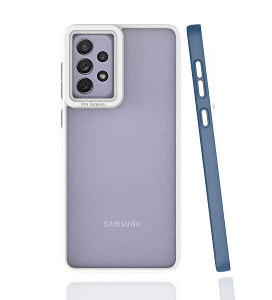 Teleplus Samsung Galaxy A52 Kılıf Renkli Bumper Hybrid Mima Silikon Lacivert