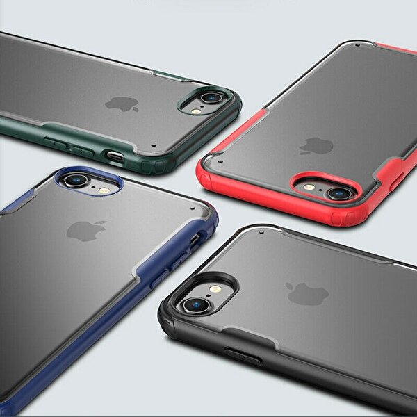 Teleplus iPhone 7 Plus Kılıf Vonk Hibrit Sert Silikon Yeşil + Nano Ekran Koruyucu PB11369