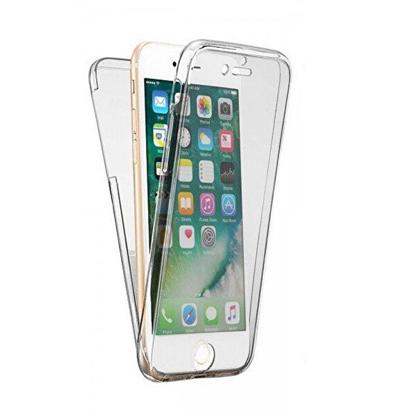 Gpack Apple iPhone 5 5S Kılıf Ön Arka Şeffaf Silikon Koruma Şeffaf