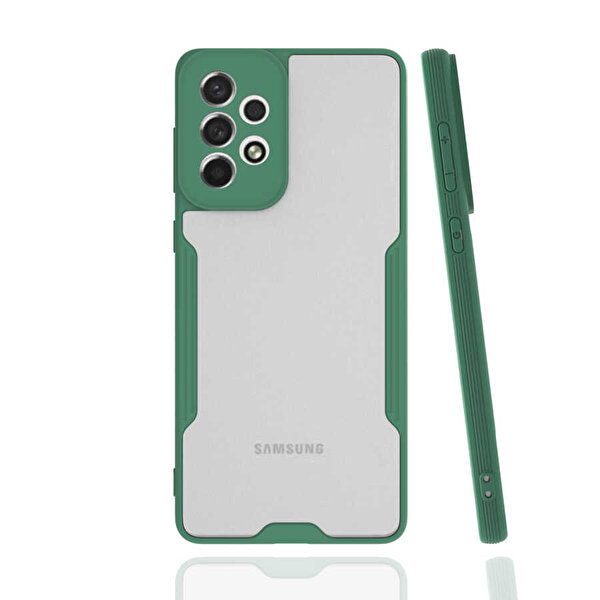 Gpack Samsung Galaxy A73 5g Kılıf Parfe Kamera Korumalı İnce Çerçeveli Silikon Koyu Yeşil