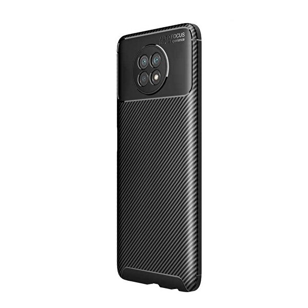 Teleplus Xiaomi Mi10t Lite Kılıf Negro Karbon Dokulu Silikon Siyah + Nano Ekran Koruyucu