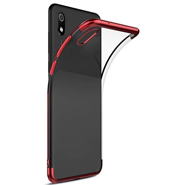 Teleplus Xiaomi Redmi 7a Kılıf Lüks Lazer Silikon Kırmızı