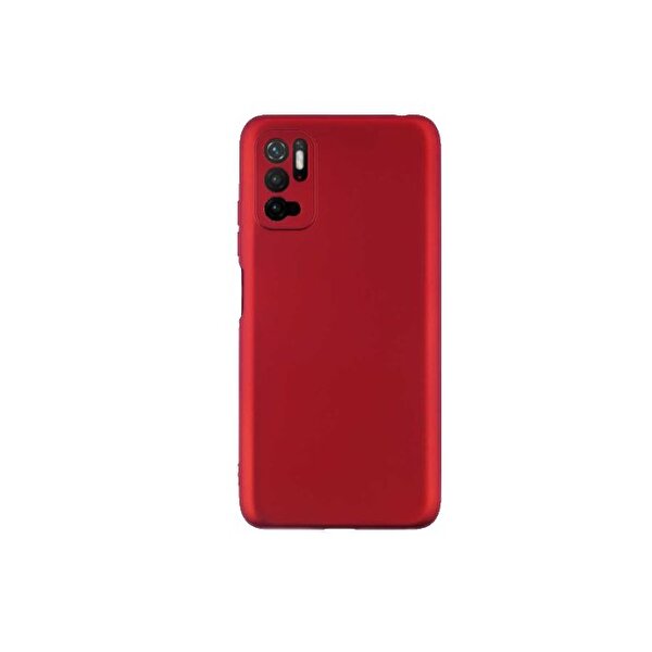 Teleplus Xiaomi Redmi Note 10 5G Kılıf Kamera Korumalı Mat Silikon Kırmızı + Nano Ekran Koruyucu