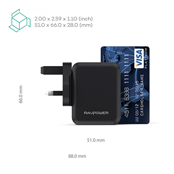 Ravpower RP-PC001 17 W Çift Usb Portlu Siyah Hızlı Şarj Aleti