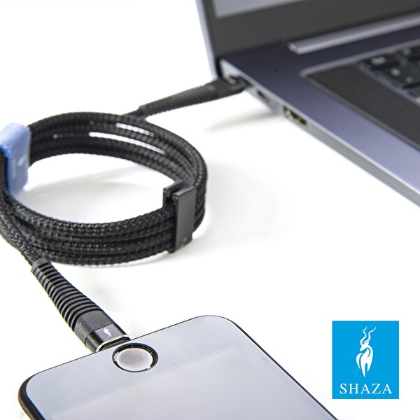 Shaza Type-C to Type-C PD 5A 100 W 1 Metre Örgülü Hızlı Şarj ve Data Kablosu