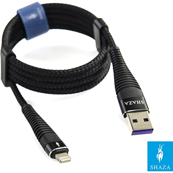 Shaza Apple iPhone Lightning 5A 100 W 1 Metre Örgülü Hızlı Şarj ve Data Kablosu
