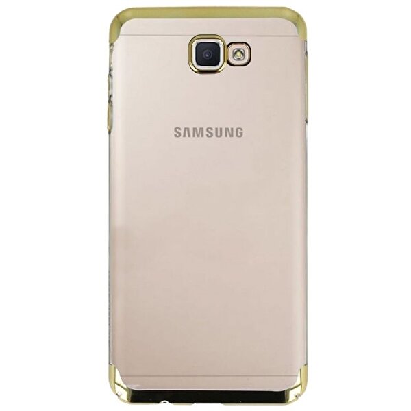 Gpack  Samsung Galaxy J7 Prime Kılıf Colored Silikon Köşe Renkli Gold