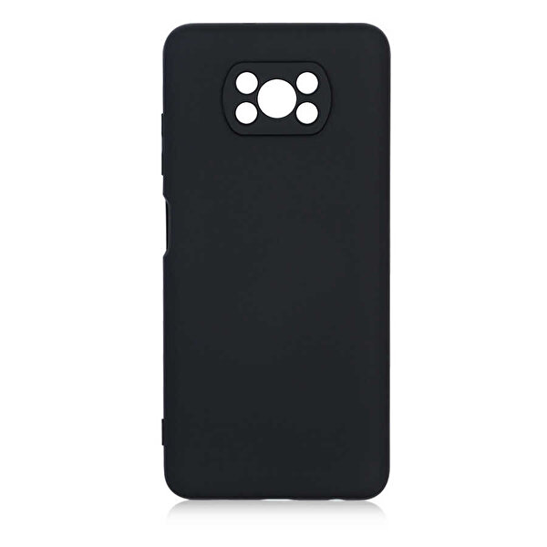 Teleplus Xiaomi Poco X3 NFC Kamera Korumalı İçi Kadife Silikon Siyah Kılıf