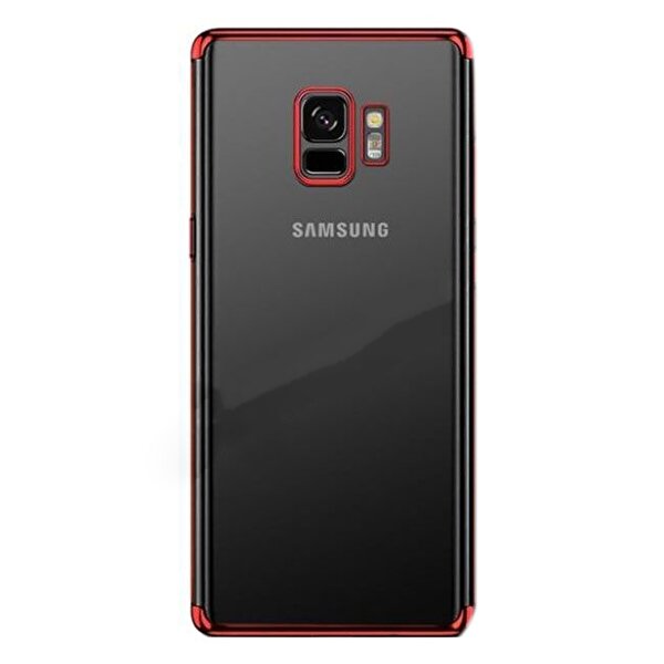 Gpack Samsung Galaxy A8 Plus 2018 Colored Silikon Dört Köşe Kırmızı Kılıf