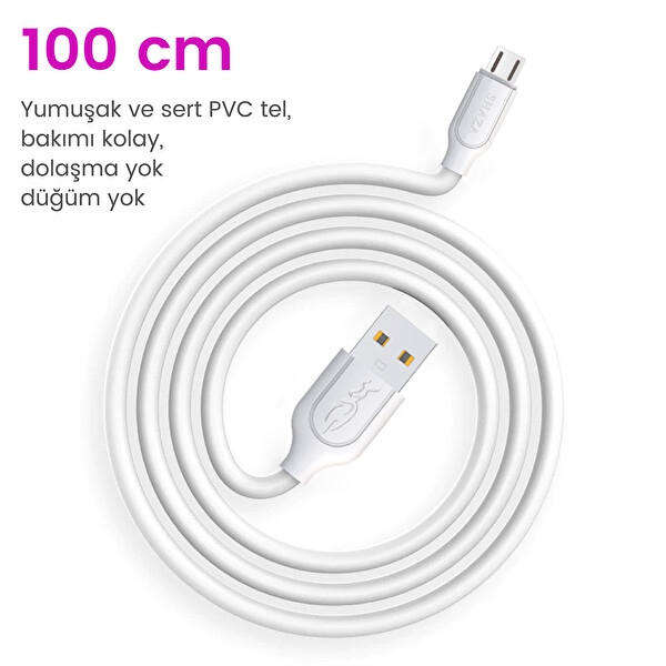 Shaza USB Lightning 2.4A 1 Metre Hızlı Şarj Ve Data Kablosu 2