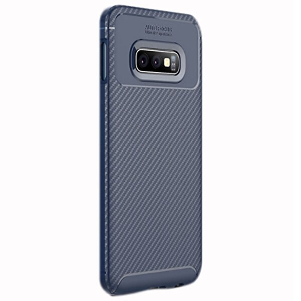 Gpack  Samsung Galaxy S10E Negro Karbon Dizayn Silikon Lacivert Kılıf