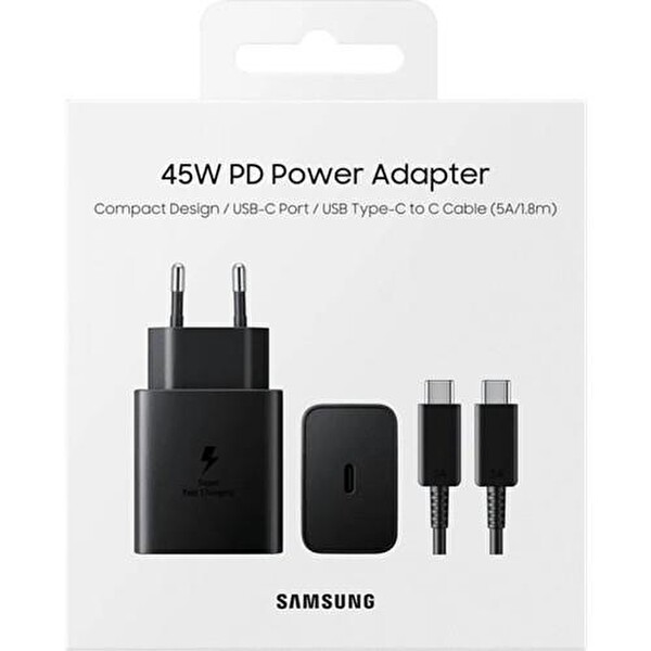 Samsung EP-T4510X Type C Süper Hızlı Siyah Şarj Cihazı
