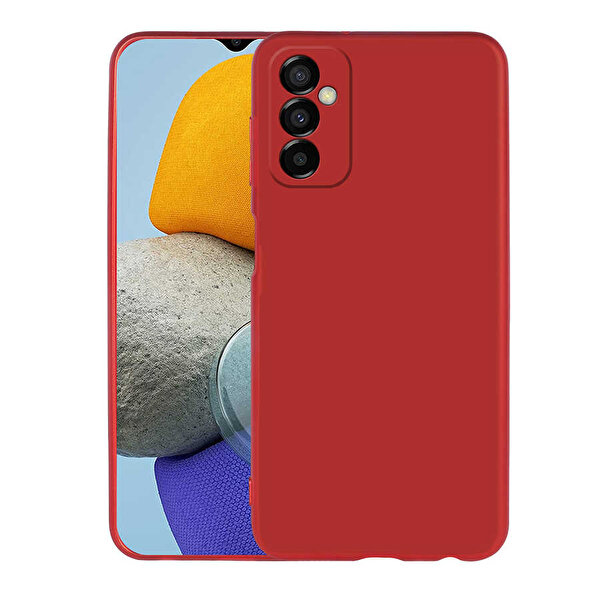 Teleplus Samsung Galaxy M23 Kamera Korumalı Premier Silikon Kırmızı Kılıf