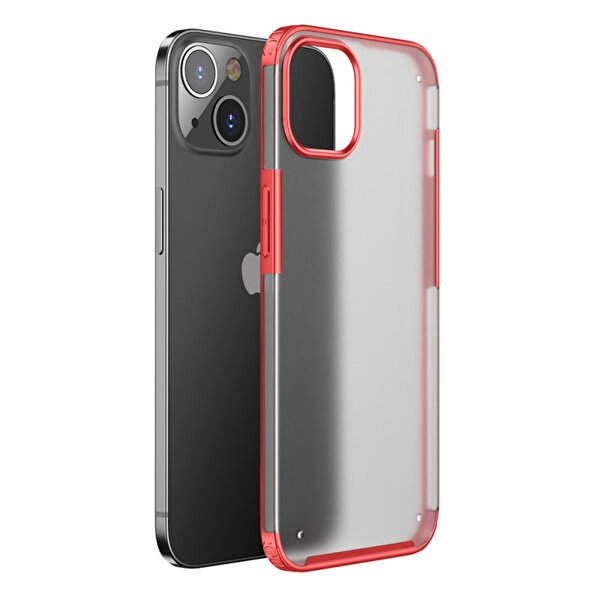 Teleplus iPhone 13 Volks Mat Sert Silikon Kırmızı Kılıf