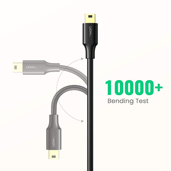 Ugreen Mini USB To USB 3 Metre Siyah Data Ve Şarj Kablosu