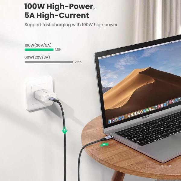 Ugreen Type-C To Type-C USB 3.1 Gen2 5A 100W Thunderbolt 3 1 Metre Data Ve Şarj Kablosu