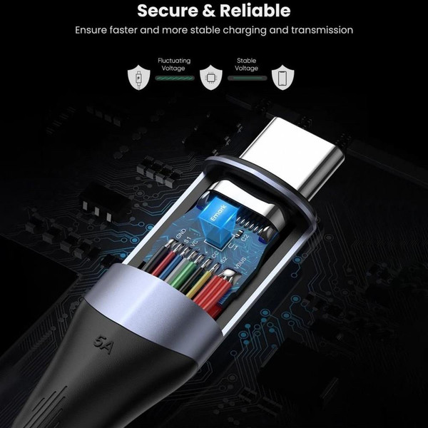 Ugreen Type-C To Type-C USB 3.1 Gen2 5A 100W Thunderbolt 3 1 Metre Data Ve Şarj Kablosu