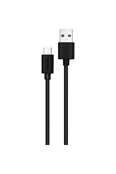 Philips DLC3104U/00 USB-A to Micro USB 1.2 M Siyah Şarj Kablosu