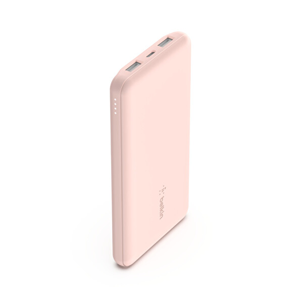 Belkin BPB011BTRG 10.000 mAh Powerbank Pembe Taşınabilir Şarj Aleti + USB-A to USB-C Kablo