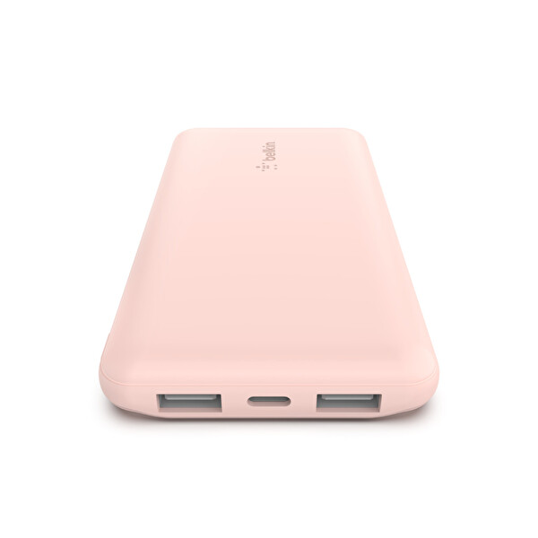 Belkin BPB011BTRG 10.000 mAh Powerbank Pembe Taşınabilir Şarj Aleti + USB-A to USB-C Kablo