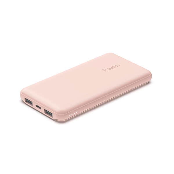 Belkin BPB011BTRG 10.000 mAh Powerbank Pembe Taşınabilir Şarj Aleti + USB-A to USB-C Kablo