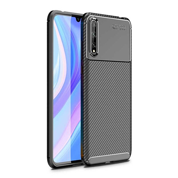 Gpack Huawei P Smart S Negro Karbon Dizayn Silikon Siyah Kılıf