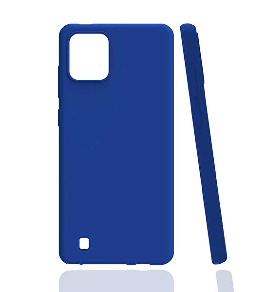 Gpack Realme C11 2021 Renkli Lüks Korumalı Premier Mat Silikon Mavi Kılıf