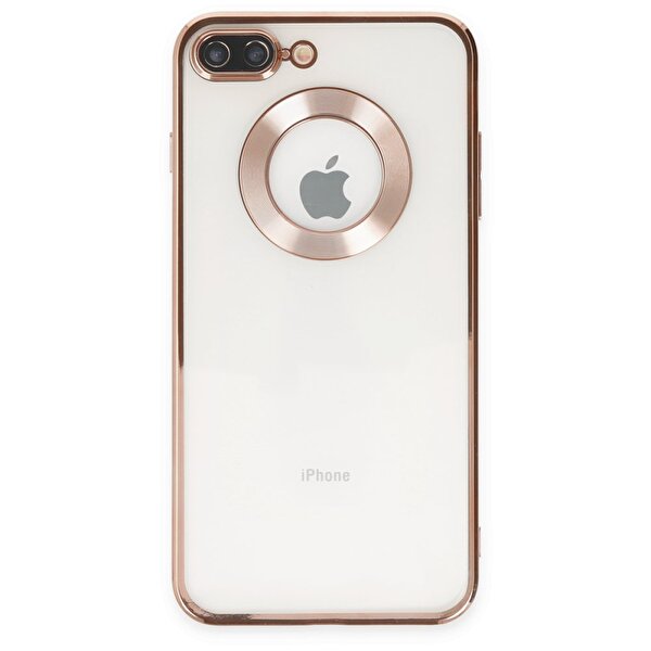 Teleplus Apple iPhone 8 Plus Kamera Korumalı Omega Slote Lazer Silikon Rose Gold Kılıf