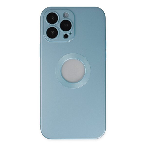 Teleplus iPhone 14 Pro Max Vamos Kamera Korumalı Slim Silikon Mavi Kılıf