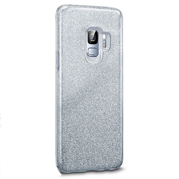 Gpack Samsung Galaxy S9 Shining Silikon Arka Kapak Gümüş Kılıf