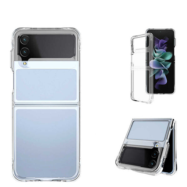 Gpack Samsung Galaxy Z Flip4 Sert Pc Kapak Şeffaf Kristal Kılıf