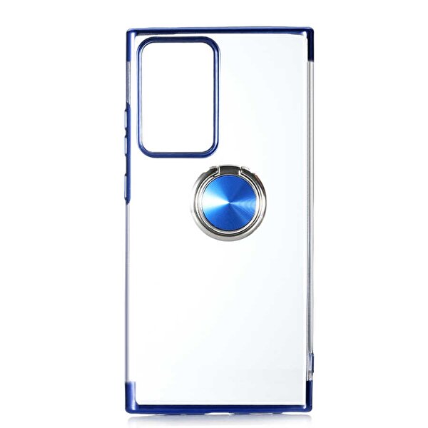 Gpack  Samsung Galaxy Note 20 Ultra Gess Yüzüklü Mıknatıslı Silikon Mavi Kılıf
