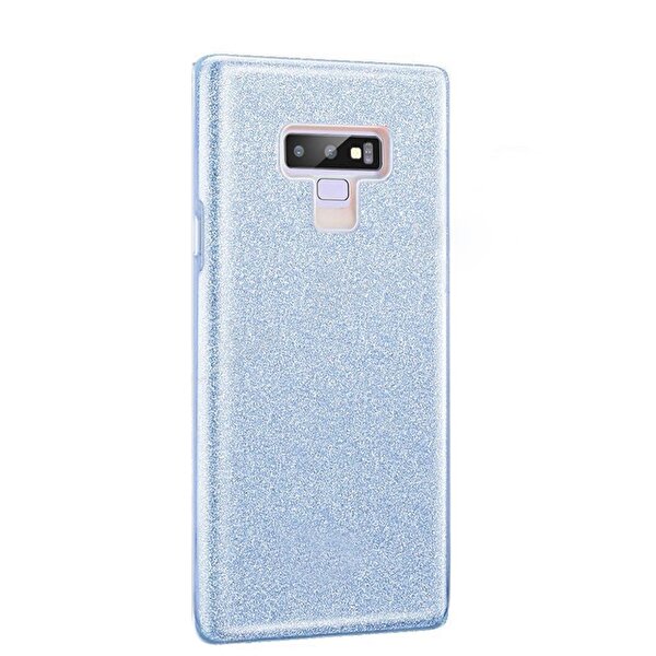 Gpack Samsung Galaxy Note 9 Shining Simli Silikon Arka Kapak Mavi Kılıf