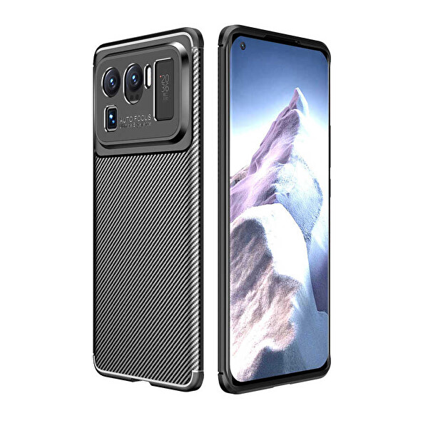Xiaomi Mi 11 Ultra Negro Silikon Deri Görünümlü Siyah Kılıf