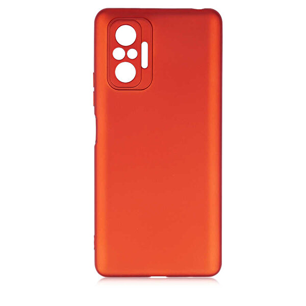 Gpack Xiaomi Redmi Note 10 Pro Kılıf Mat Soft Premier Silikon + Nano Glass Kırmızı