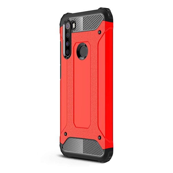Gpack Xiaomi Redmi Note 8t Crash Tank Çift Katman Koruyucu Kırmızı Kılıf