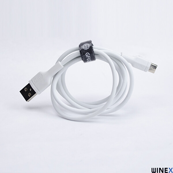 Winex CA58 2.4 A USB A To Type-C Beyaz Data ve Hızlı Şarj Kablosu