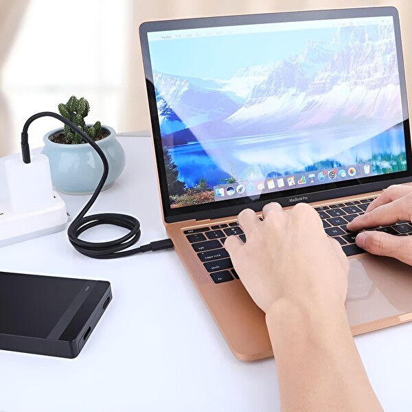 Omars OMCB003 3 A Type-C Siyah Hızlı Şarj ve Data Kablosu