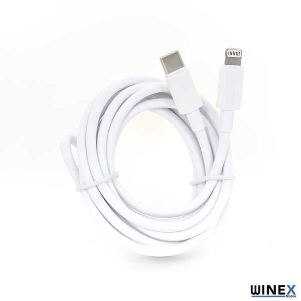 Winex SX252M 3A 45W Type-C To Lightning 2 Metre Beyaz Data Ve Hızlı Şarj Kablosu