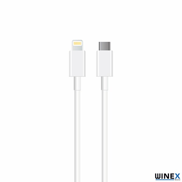 Winex SX252M 3A 45W Type-C To Lightning 2 Metre Beyaz Data Ve Hızlı Şarj Kablosu