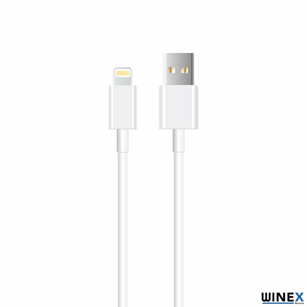 Winex SX233M 3A 45W USB A To Lightning 3 Metre Beyaz Data Ve Hızlı Şarj Kablosu